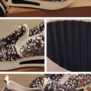 Sparkling Silver Sequin Women's Loafers